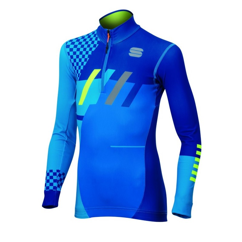верх комбинезона Sportful Squadra Junior Race Jersey сине-голубой